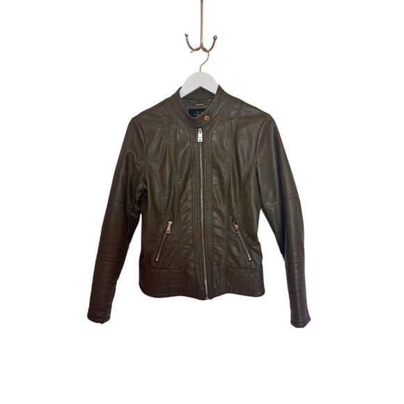 LA Coalition Faux Leather Pink or Green Moto Jacket- Size Small - Picture 5 of 16